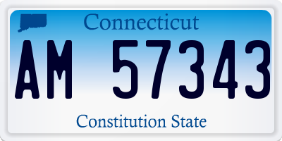 CT license plate AM57343