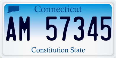 CT license plate AM57345