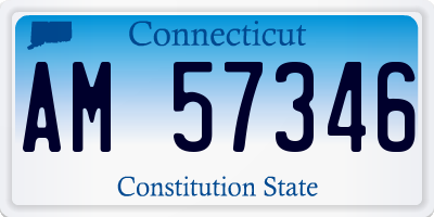 CT license plate AM57346