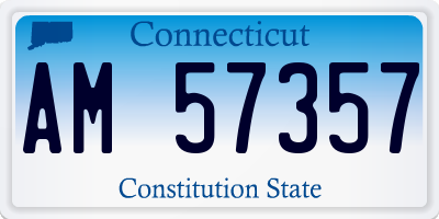 CT license plate AM57357