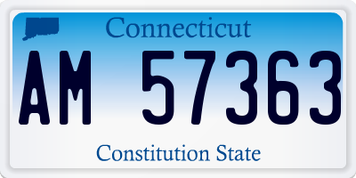 CT license plate AM57363