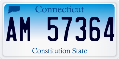 CT license plate AM57364