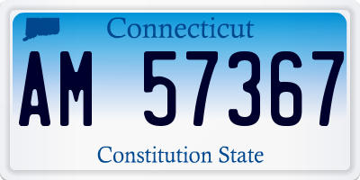 CT license plate AM57367