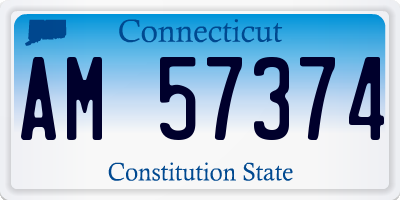CT license plate AM57374