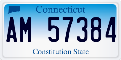 CT license plate AM57384