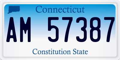 CT license plate AM57387