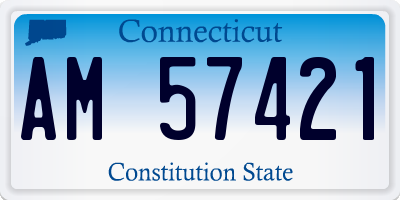 CT license plate AM57421