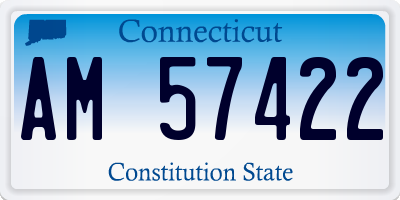 CT license plate AM57422