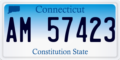 CT license plate AM57423