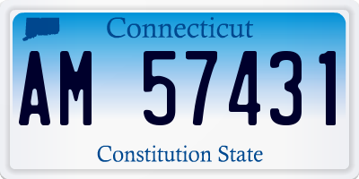 CT license plate AM57431
