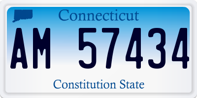 CT license plate AM57434