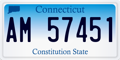 CT license plate AM57451