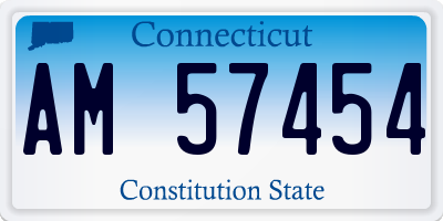 CT license plate AM57454