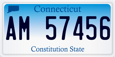CT license plate AM57456
