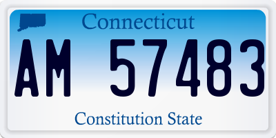 CT license plate AM57483