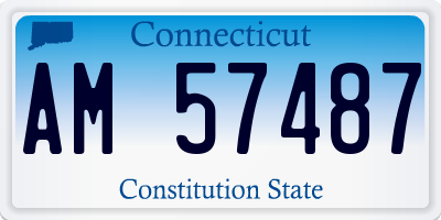 CT license plate AM57487