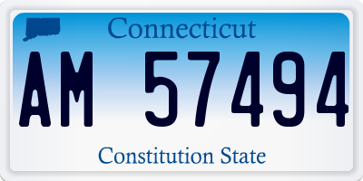 CT license plate AM57494