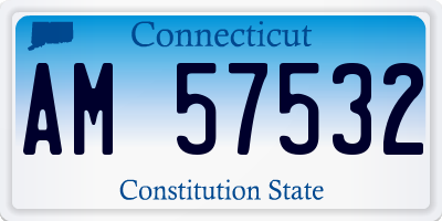 CT license plate AM57532