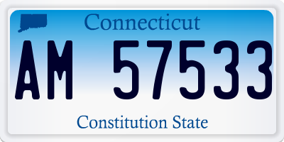 CT license plate AM57533