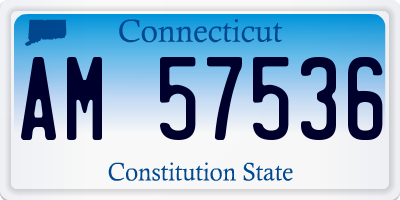 CT license plate AM57536