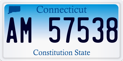 CT license plate AM57538