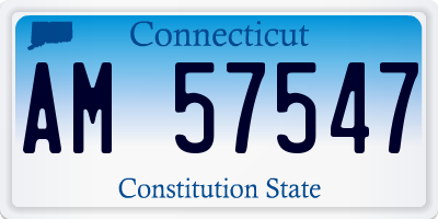 CT license plate AM57547