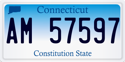 CT license plate AM57597
