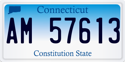 CT license plate AM57613