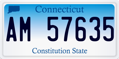 CT license plate AM57635