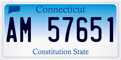CT license plate AM57651