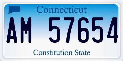CT license plate AM57654
