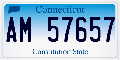 CT license plate AM57657
