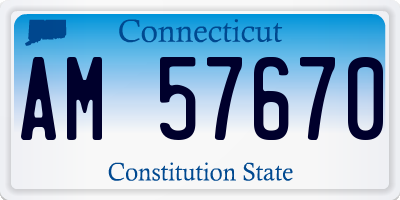 CT license plate AM57670