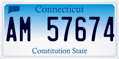 CT license plate AM57674