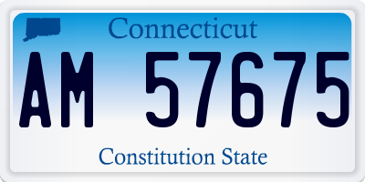 CT license plate AM57675