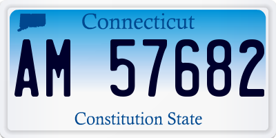CT license plate AM57682
