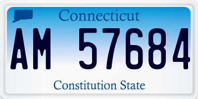 CT license plate AM57684