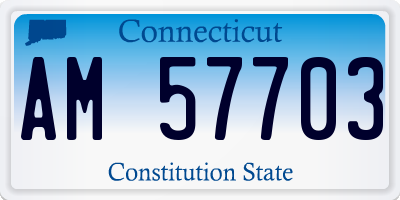 CT license plate AM57703