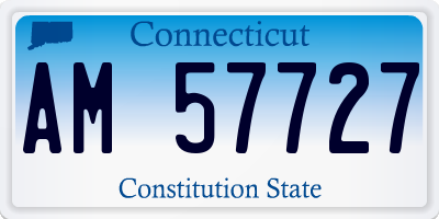 CT license plate AM57727