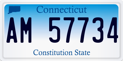 CT license plate AM57734