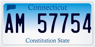 CT license plate AM57754