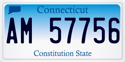 CT license plate AM57756