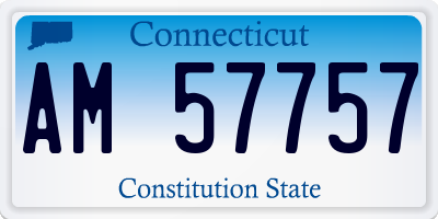 CT license plate AM57757