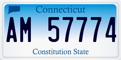CT license plate AM57774