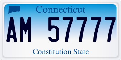 CT license plate AM57777