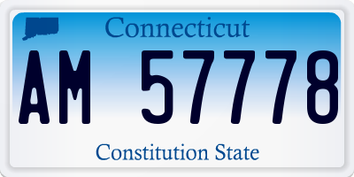 CT license plate AM57778