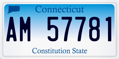 CT license plate AM57781
