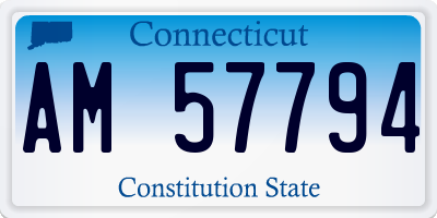 CT license plate AM57794