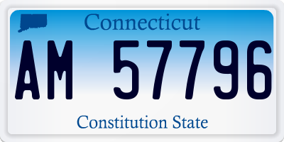 CT license plate AM57796