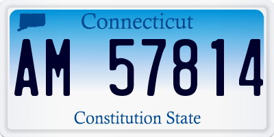 CT license plate AM57814